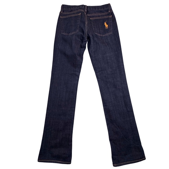 Ralph Lauren Womens Dark Wash Bootcut Jeans Blue Embroidered Pony Logo Size 28 - Picture 3 of 10